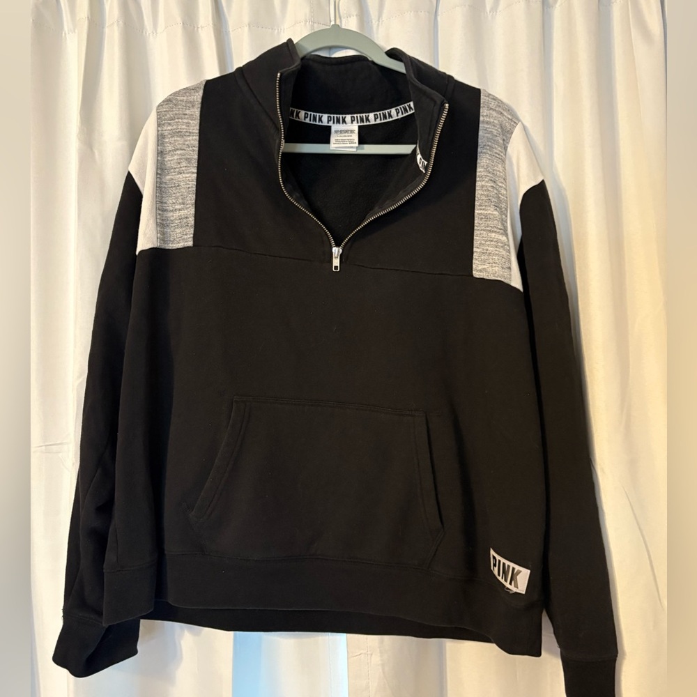 PINK black and grey quarter zip